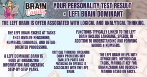 Brain Candy Personality Test Result Left Brain Dominant